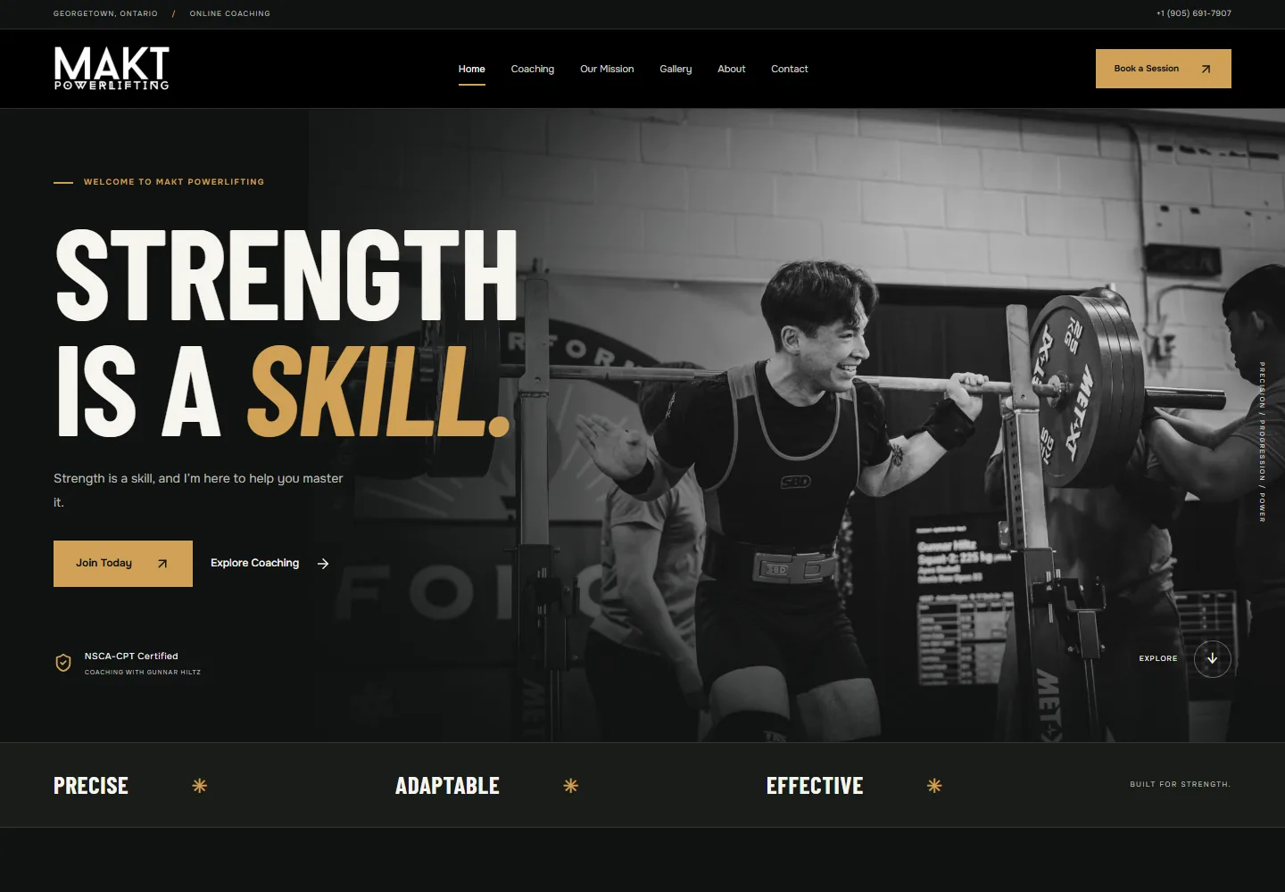 MAKT Powerlifting website preview